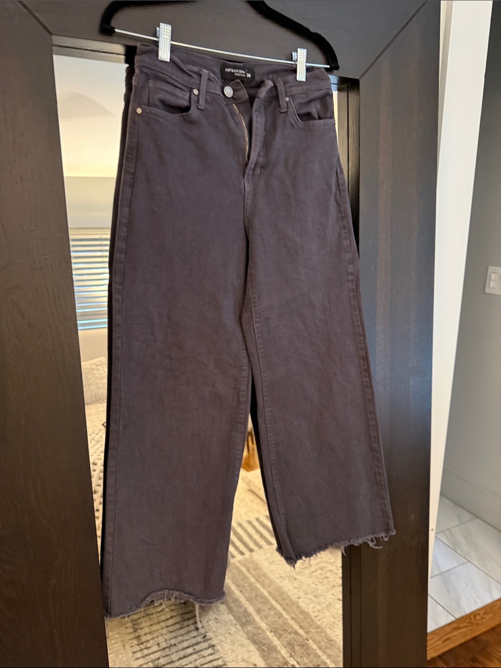 Just Black Wide-Leg High-Rise Jeans in dark brown